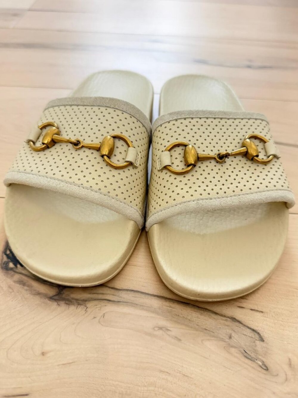 Gucci Women's Ivory Horsebit Pursuit Slides (EU 36/US 6)